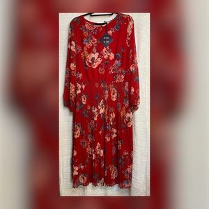 Ava Viv Plus Size Red Floral Dress